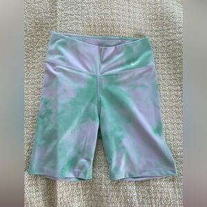 Nike Women's Green Tie-Dye Shorts